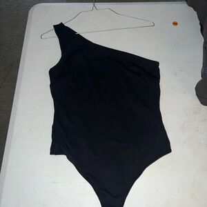 Free People Black One-Shoulder Bodysuit